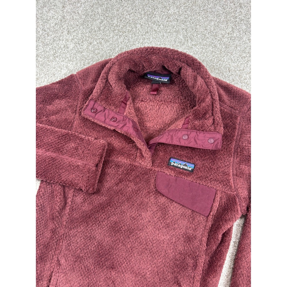 Patagonia Re-tool Pullover Women XS Burgundy Fleece Snap-T Jacket 25442